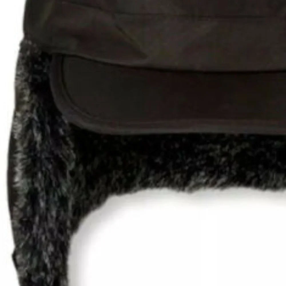 The Children's Place Black Fabric & Faux Fur Ear Flap Cap Boys L/XL 8+ NWOT